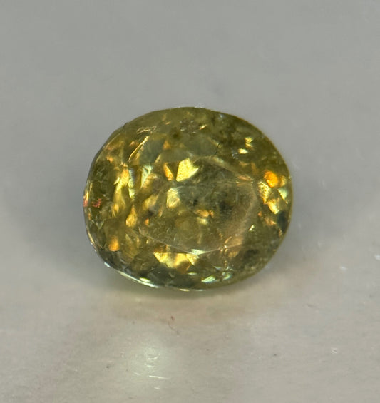 1.10 Ct Natural Mali Garnet – VVS Rare Unheated Greenish-Yellow Oval
