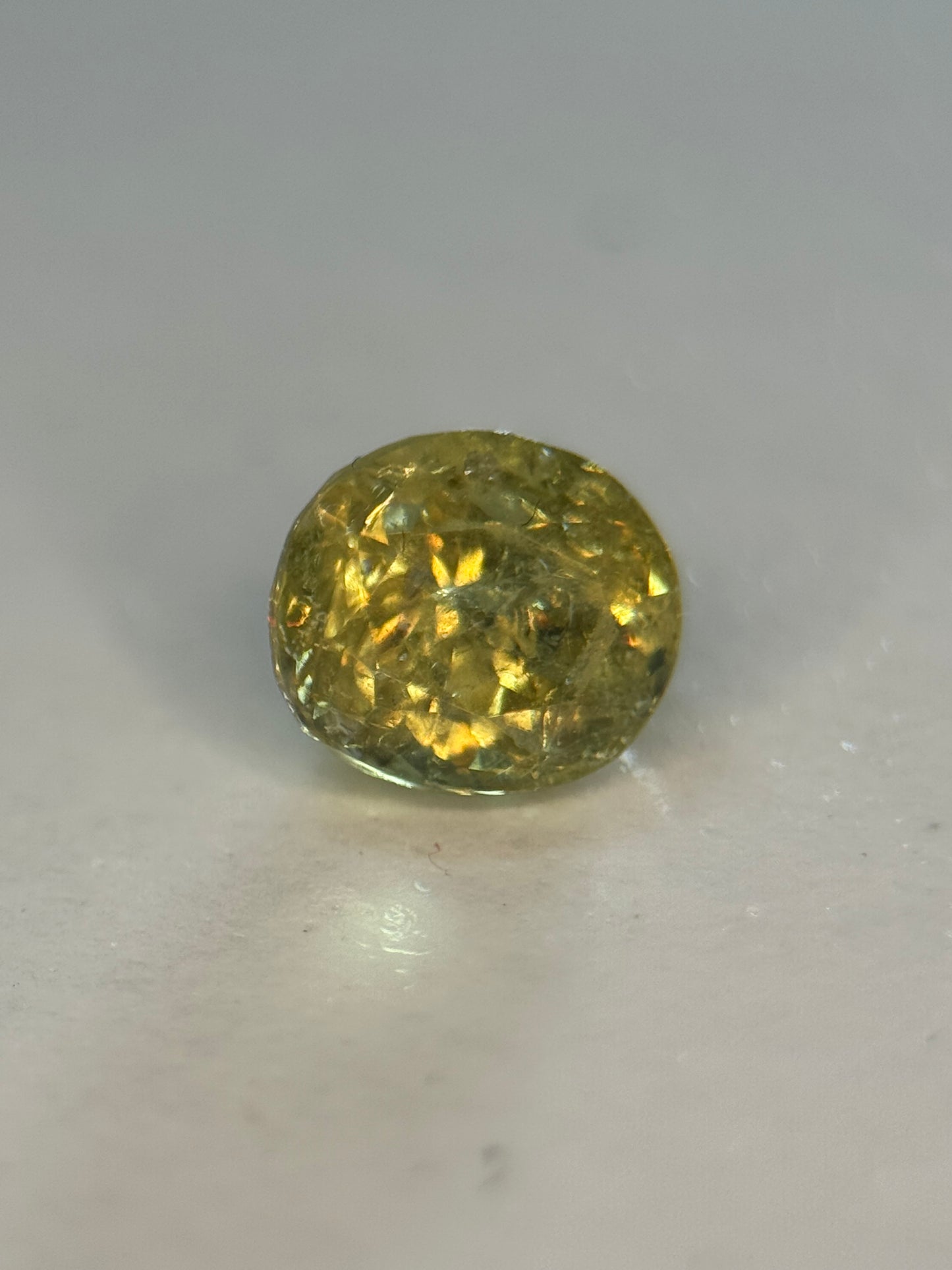 1.10 Ct Natural Mali Garnet – VVS Rare Unheated Greenish-Yellow Oval