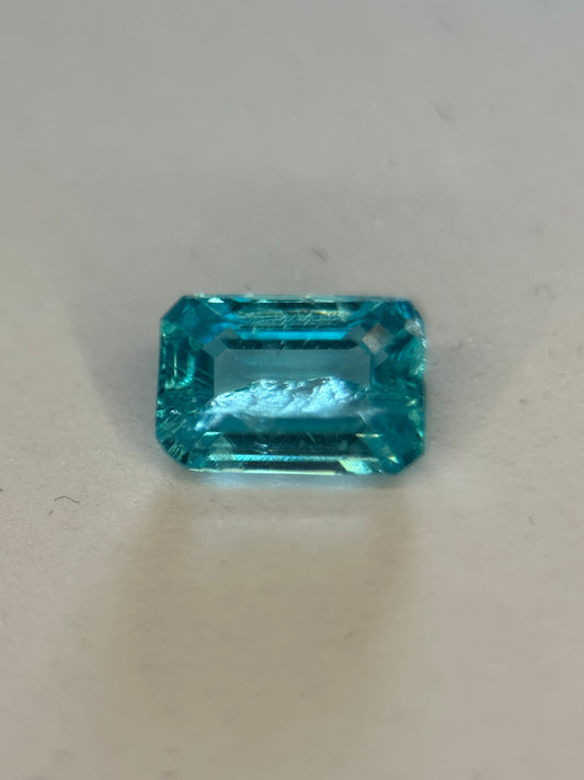 1.16 Ct Natural Paraiba Color Blue Apatite – VVS Rare Unheated Emerald Cut