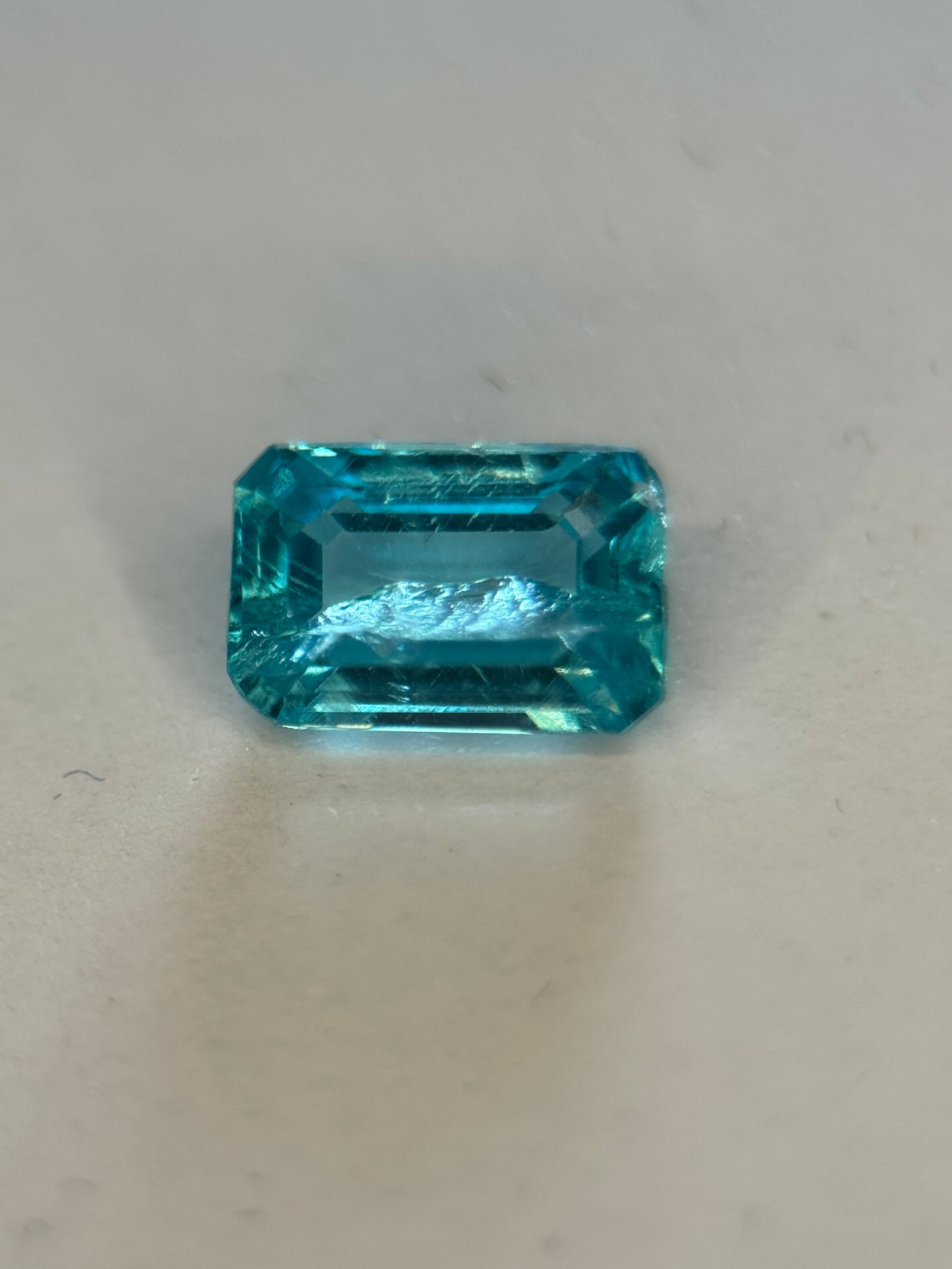1.16 Ct Natural Paraiba Color Blue Apatite – VVS Rare Unheated Emerald Cut
