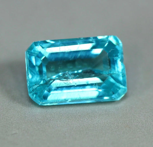 1.16 Ct Natural Paraiba Color Blue Apatite – VVS Rare Unheated Emerald Cut