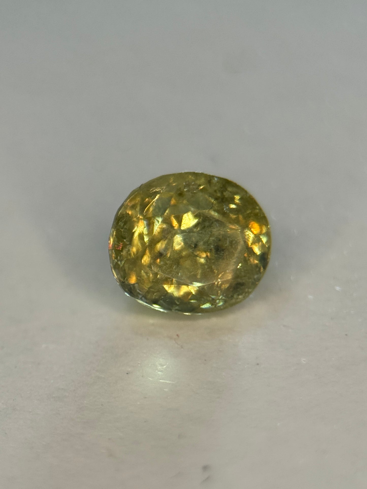 1.10 Ct Natural Mali Garnet – VVS Rare Unheated Greenish-Yellow Oval