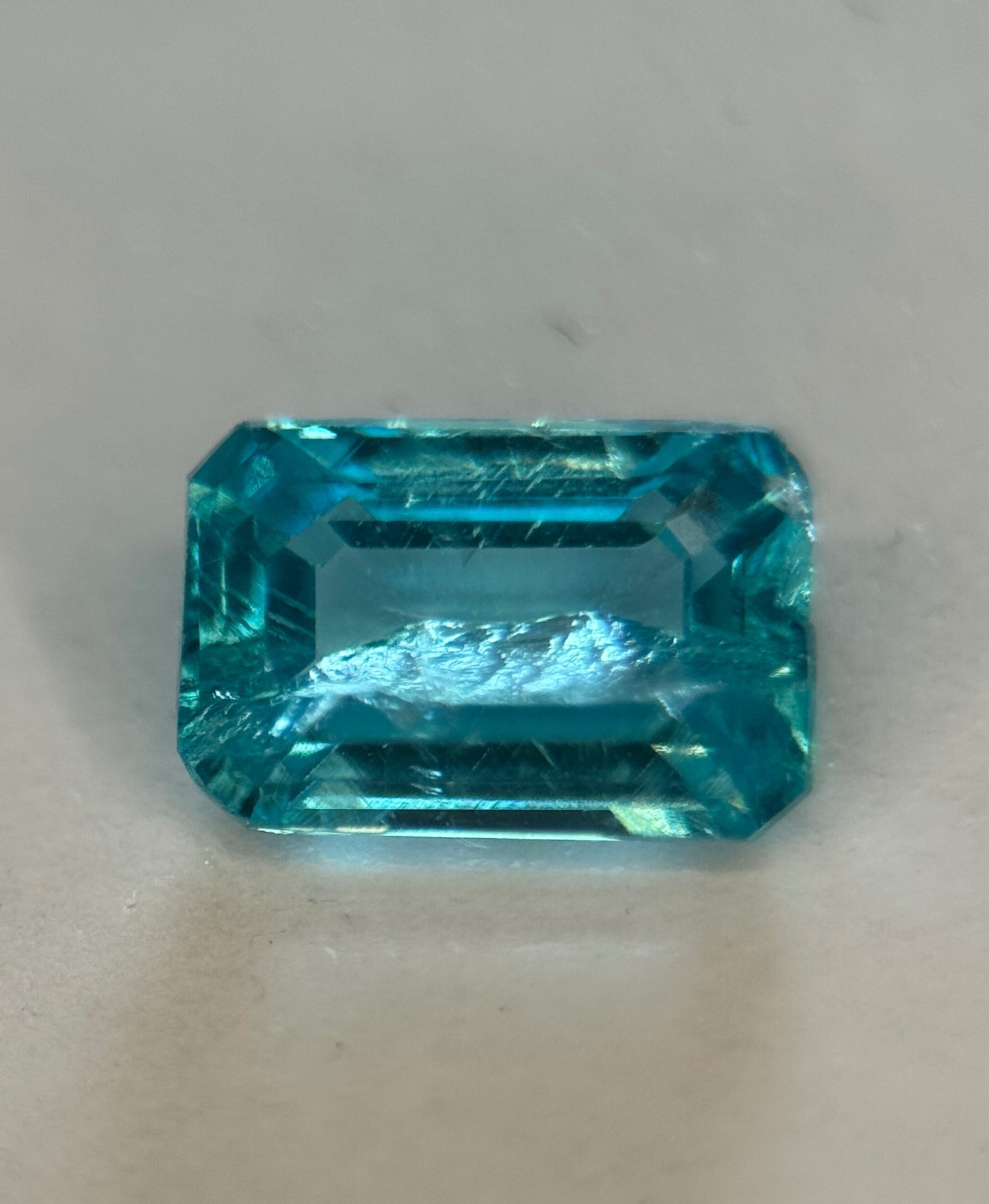 1.16 Ct Natural Paraiba Color Blue Apatite – VVS Rare Unheated Emerald Cut